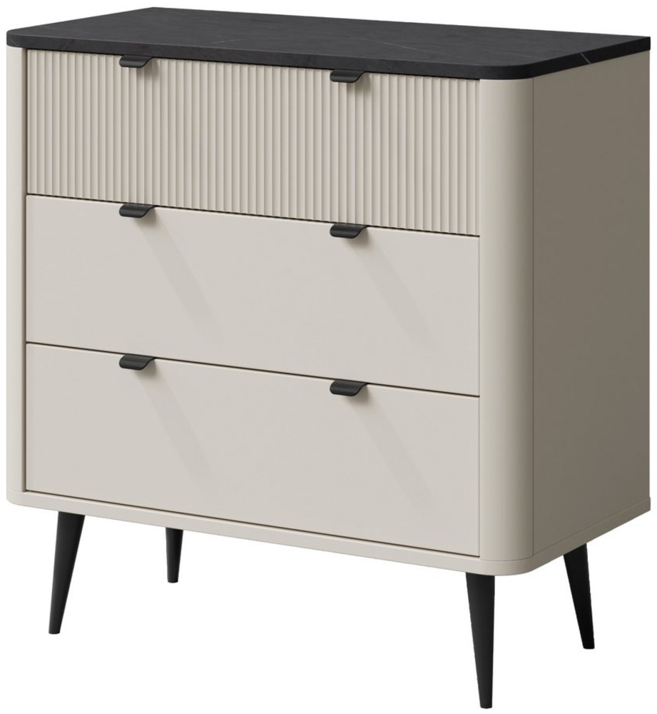 Compleo Kommode schmal, 90 cm breit, Sideboard mit 3 Schublade LILIA, Modern design Bild 1