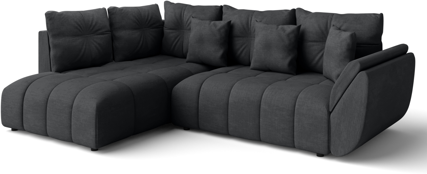 AX LIVING Couch mit Bettfunktion Ecksofa dunkelgrau Corleone in L Form Bild 1