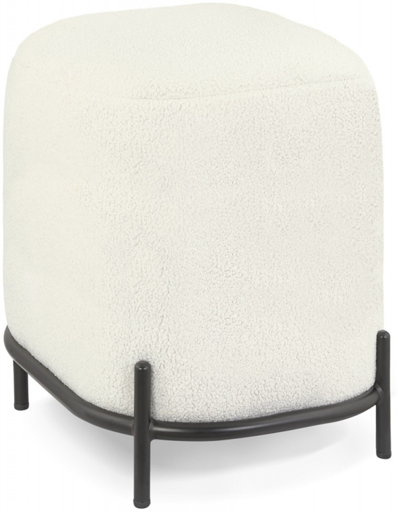 Ottomane ORSO | Beigefarbener Pouf ORSO ONE: Komfort und Eleganz mit schwarzen Metallbeinen | 42 x 42 x 47 cm Kadima Design Bild 1