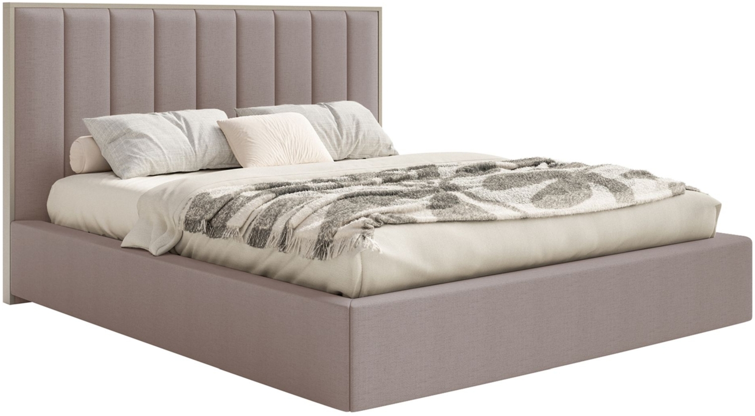 Selsey 'Togents' Polsterbett 160x200 mit Chenillebezug und Bettkasten, Braun Bild 1