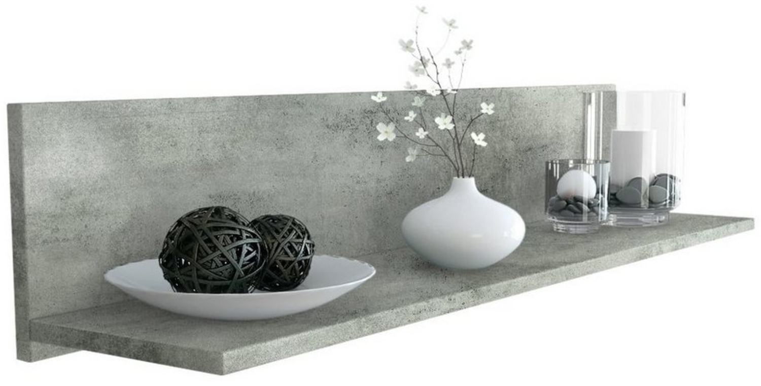 Vladon Wandregal Skadu, Schweberegal mit praktischer Ablage, Beton Dunkel Optik (97,5 x 18,5 x 18,5 cm) Bild 1