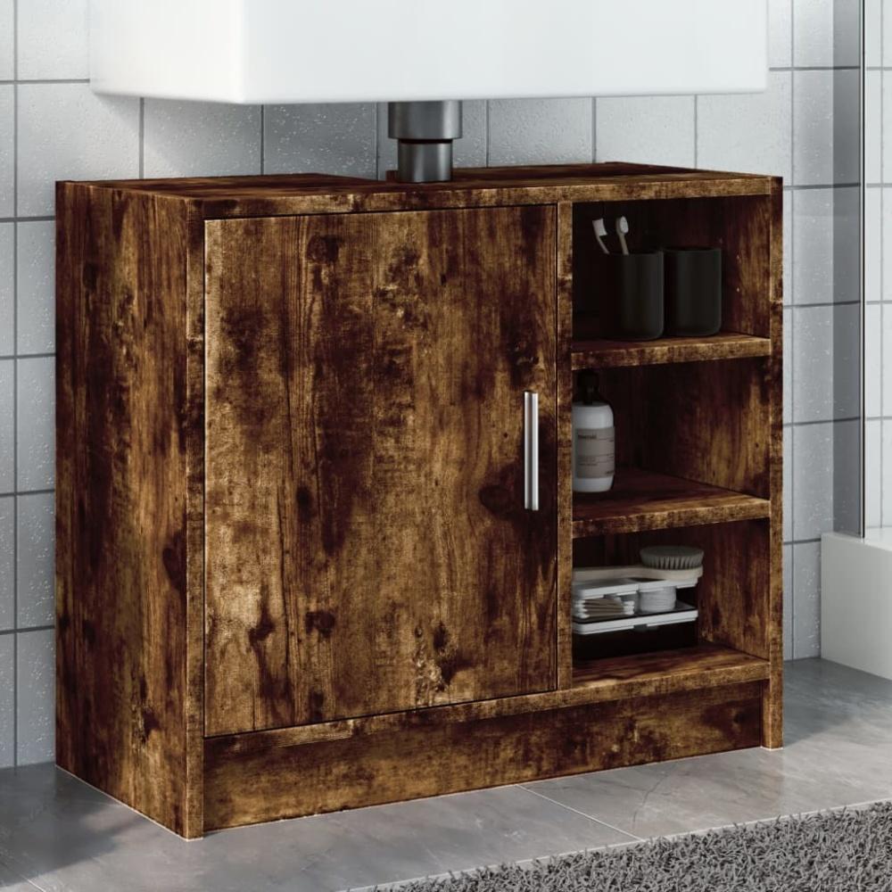 vidaXL Waschbeckenschrank Räuchereiche 63x29x55 cm Holzwerkstoff 848133 Bild 1