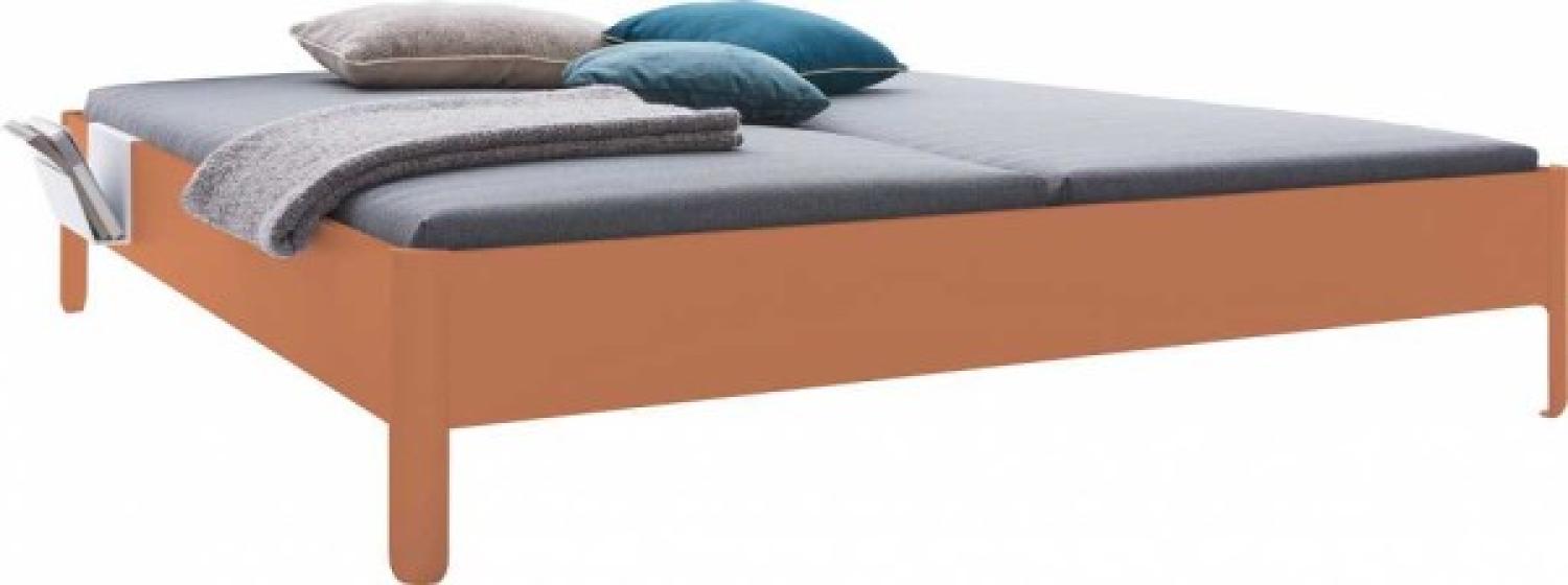 NAIT Doppelbett farbig lackiert Apricotbraun 200 x 220cm Ohne Kopfteil Bild 1