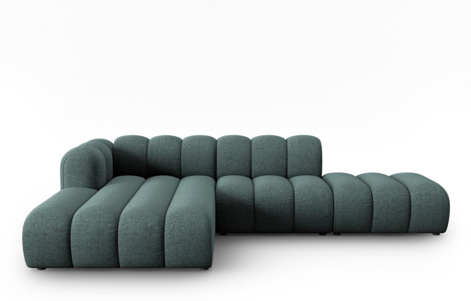 Micadoni Modulares Ecksofa offen Lupine 5-Sitzer Links Chenille Petrol Bild 1