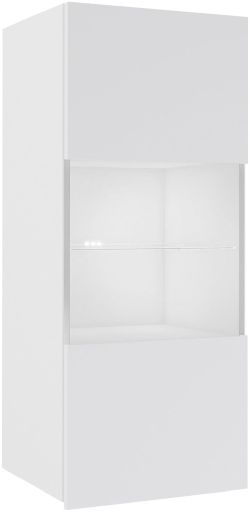 Hängevitrine Calabrini BR05 (Farbe: Weiß / Weiß Hochglanz, mit weißer LED Beleuchtung) Bild 1