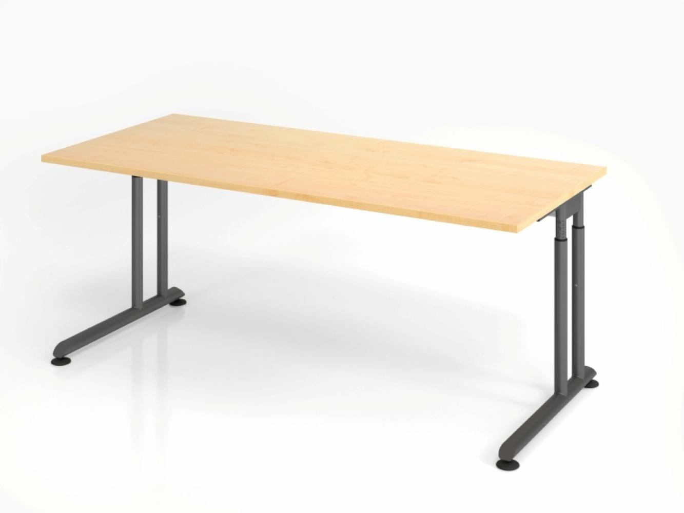 Schreibtisch C-Fuß 180x80cm Ahorn/Graphit Bild 1