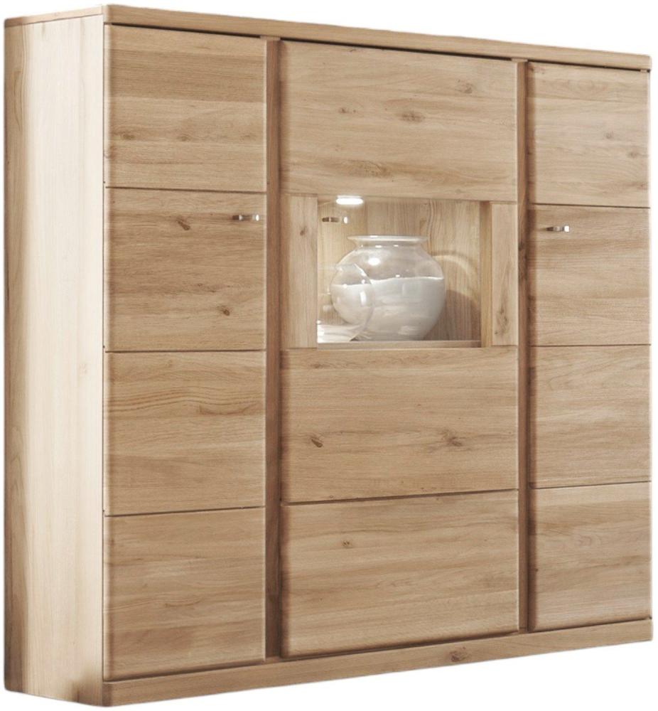 Highboard Teilmassiv Ianisha 138x140x41 Anrichte Wildeiche Bianco geölt 20120 Bild 1