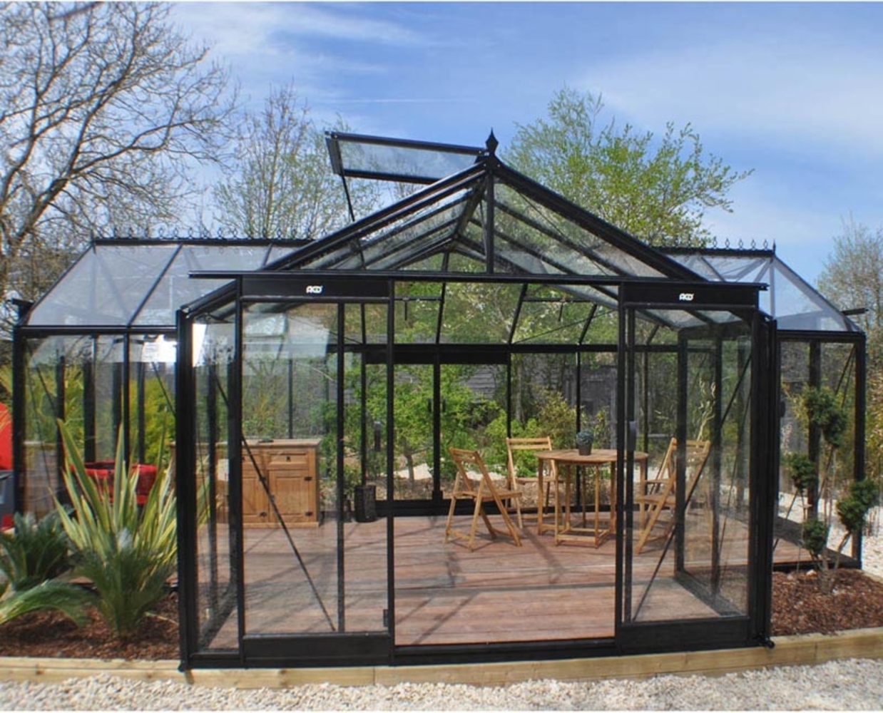 ACD Glas Gewächshaus Sophie | Schwarz | Bild 1