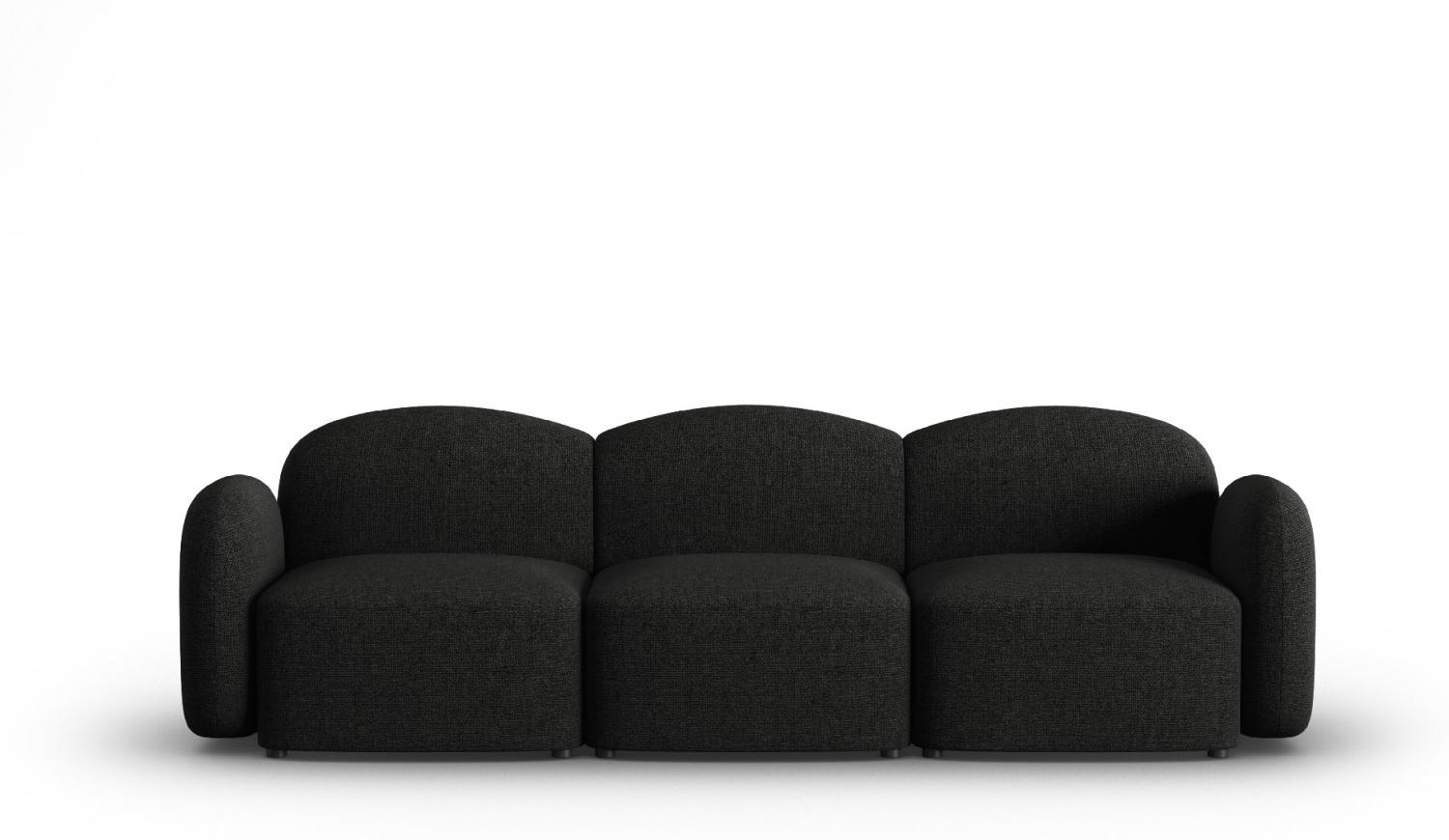 Micadoni Sofa Blair 3-Sitzer Chenille Schwarz Melange Bild 1