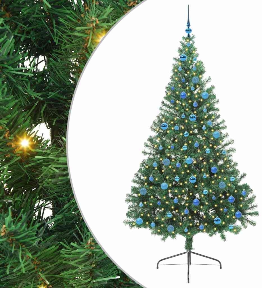 vidaXL Künstlicher vorbeleuchteter Weihnachtsbaum Grün 240 cm PVC 3397044 Bild 1