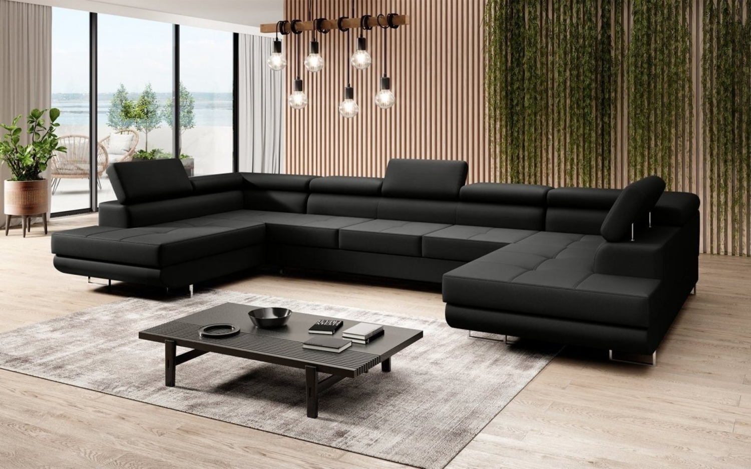 Luxusbetten24 Schlafsofa Designer Sofa Taormina, mit Stauraum und Schlaffunktion Bild 1