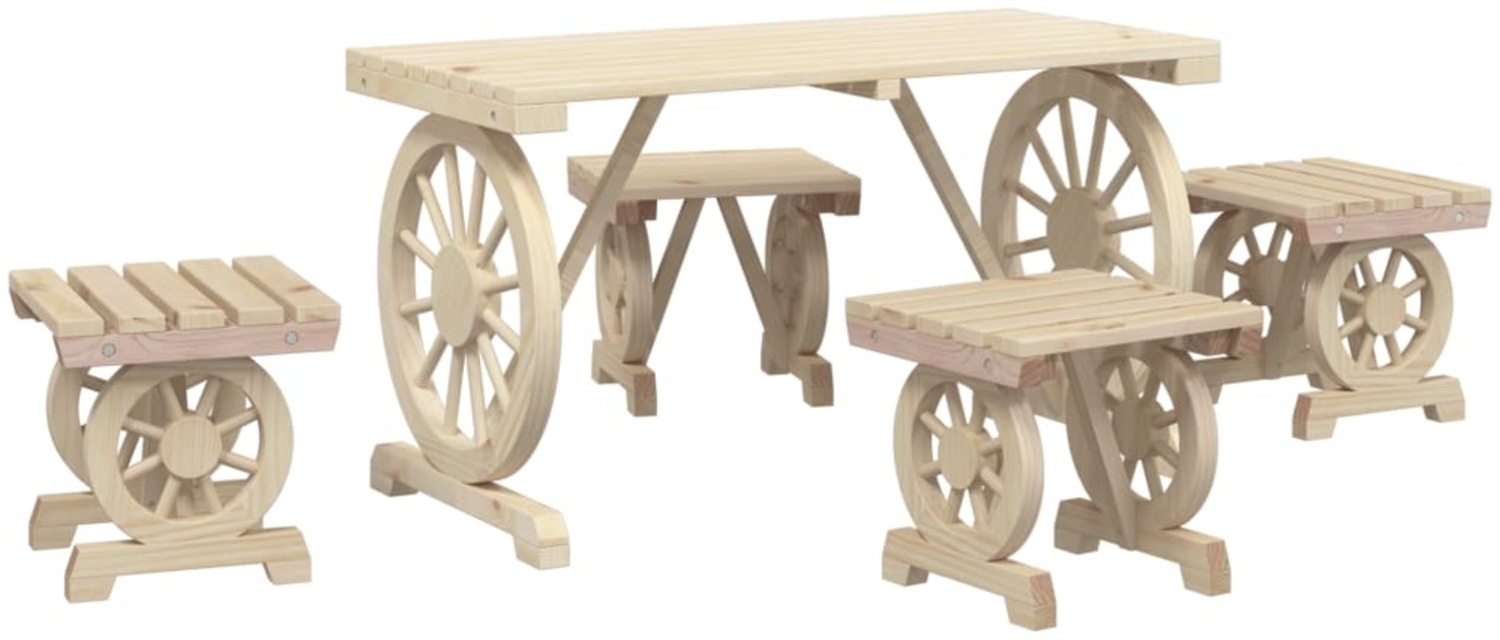vidaXL 5-tlg. Garten-Essgruppe Massivholz Tanne 3207139 Bild 1