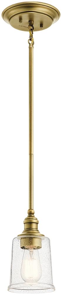 Hängeleuchte, Deckenlampe, Stahl Glas, Messing, D 12,7 cm Bild 1