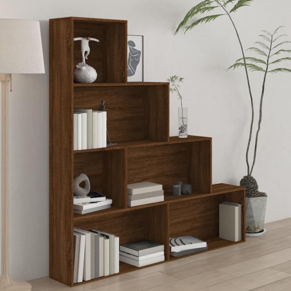 vidaXL Bücherregal Braun Eichen-Optik 155x24x160 cm 815362 Bild 1