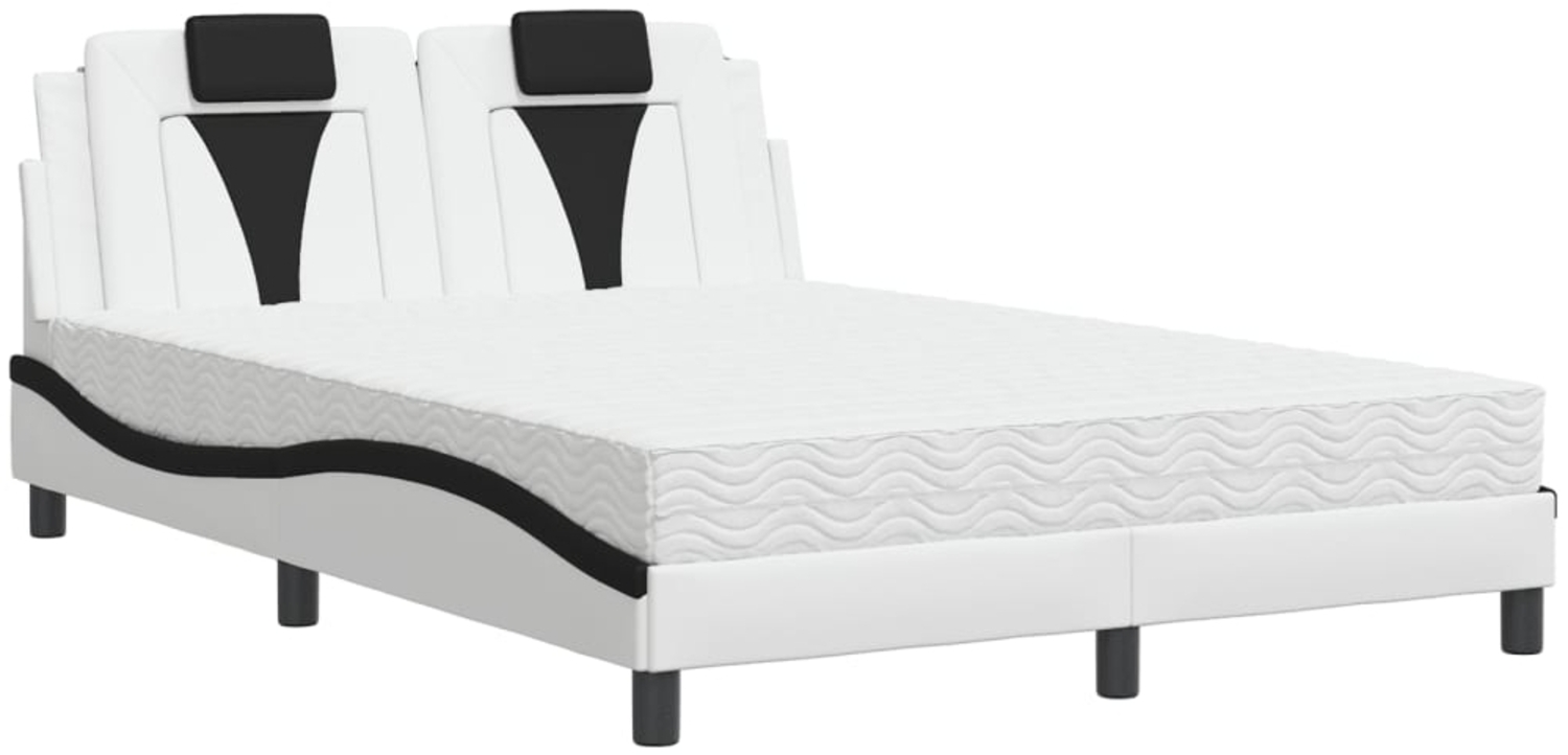 vidaXL Bett "Viana" mit Matratze Weiß und Schwarz 140x190 cm Kunstleder 3208795 Bild 1