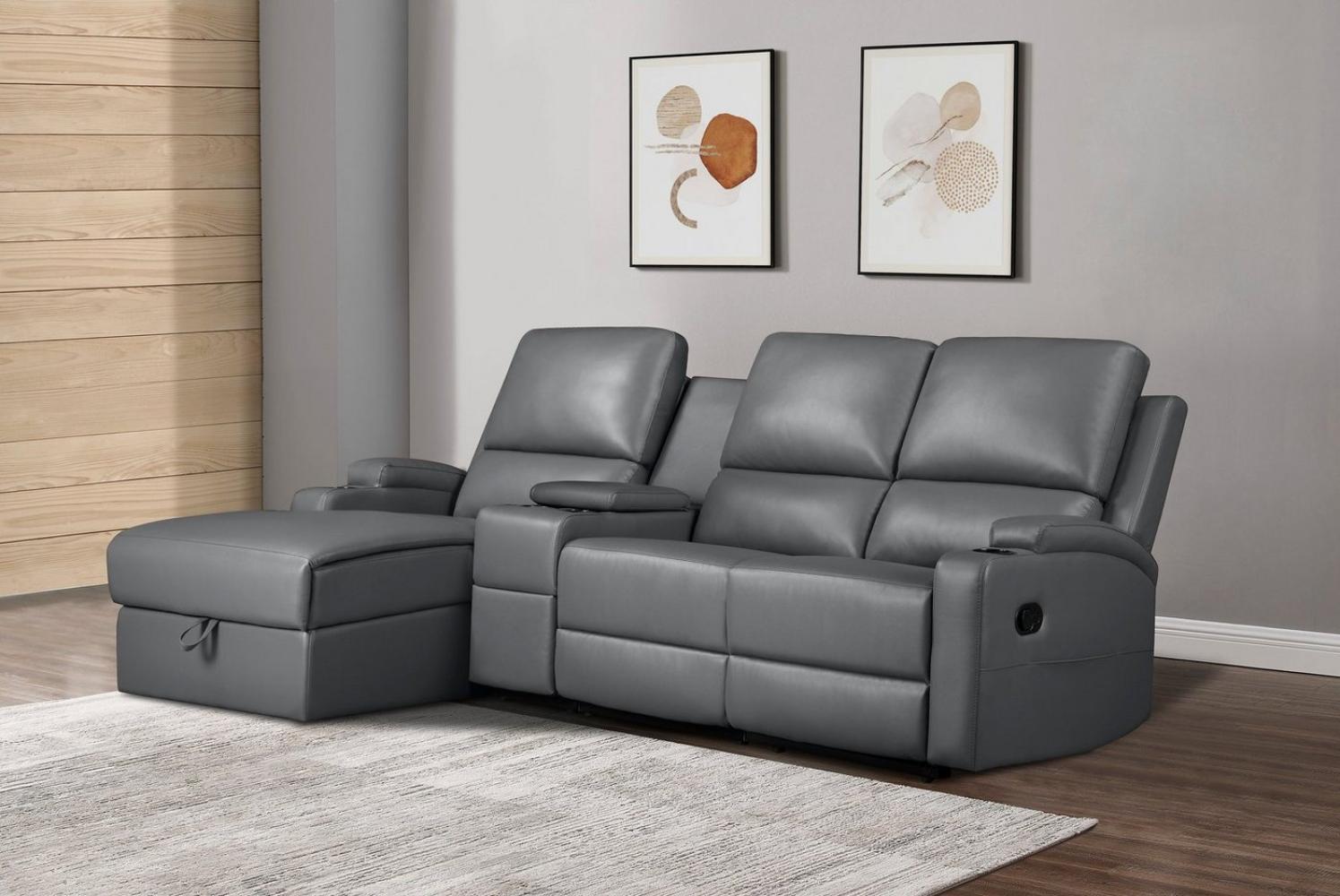 Home affaire Ecksofa Napori Multimediasofa, 3er Kinosessel XXL, L-Form, Kinosofa mit Relaxfunktion, Getränkehalter, Staufach und Staukasten Bild 1