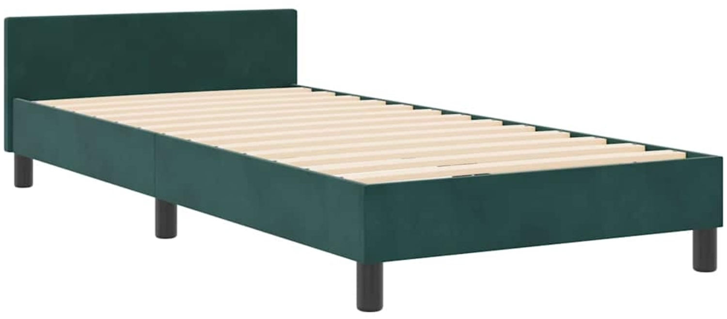 vidaXL Bettgestell mit Kopfteil Dunkelgrün 100 x 200 cm Samt 3344858 Bild 1