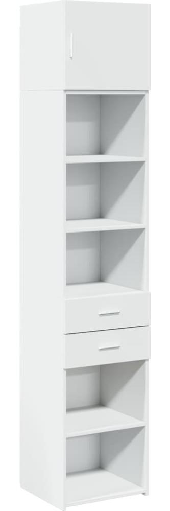 vidaXL Hochschrank Schmal Weiß 45x42,5x225 cm Holzwerkstoff 3281294 Bild 1
