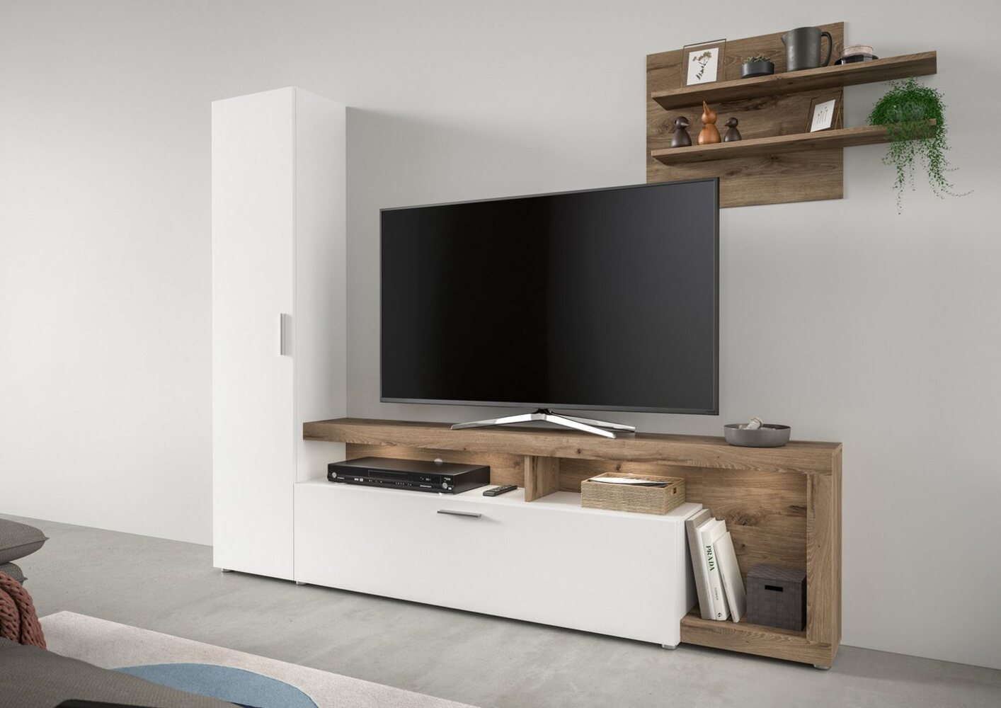 INOSIGN Wohnwand Kryss, Breite 218cm, besteht aus: Hochschrank, Lowboard, Wandboard, (3-St), Wohnwand, Mediawand, TV-Wand, Wohnkombination, Kombination, TV-Möbel Bild 1