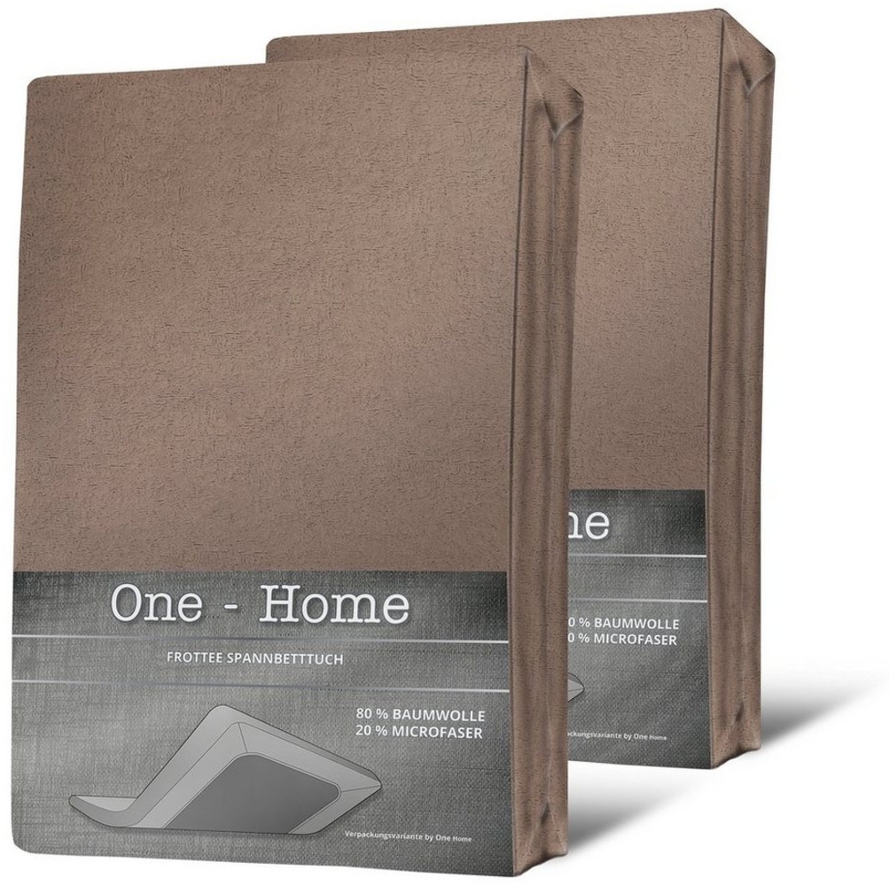 One Home Spannbettlaken Winter, Frottee, Gummizug: rundum, (2 Stück), Double Pack, flauschig warm weich Bild 1