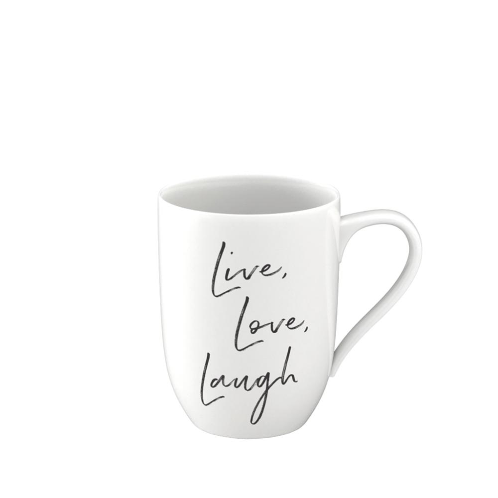 Villeroy & Boch Vorteilset 6 Stück Statement Becher mit Henkel Live Love Laugh Premium Porcelain weiß 1016219659 Bild 1