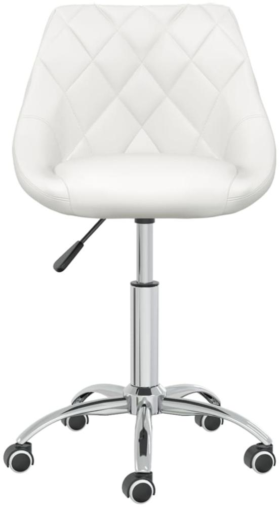 vidaXL Esszimmerstuhl Drehbar Weiß Kunstleder 3088685 Bild 1