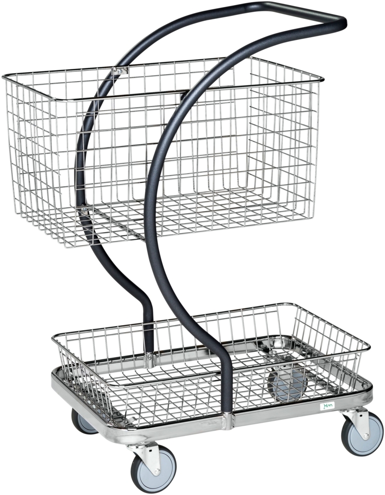 Kongamek C-Line Tischwagen in grau mit 2 Körben 595x360mm Ladefläche Bild 1