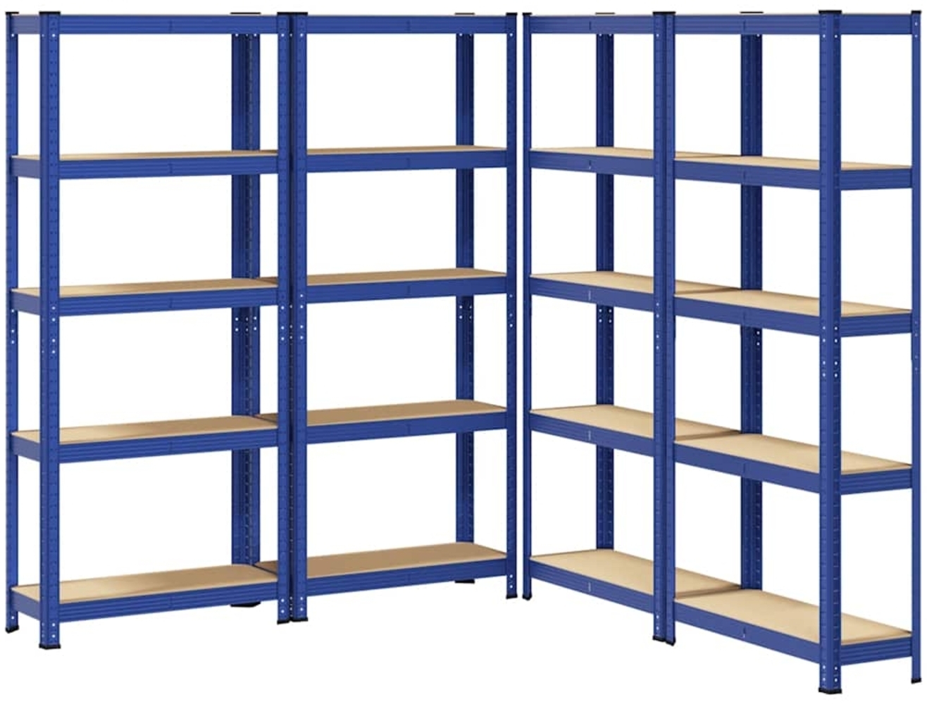 vidaXL Lagerregale mit 5 Böden 4 Stk. Blau Stahl & Holzwerkstoff 3307587 Bild 1