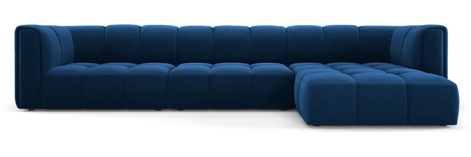 Micadoni Modulares Ecksofa Serena 5-Sitzer Samtstoff, Königsblau, Rechts Bild 1