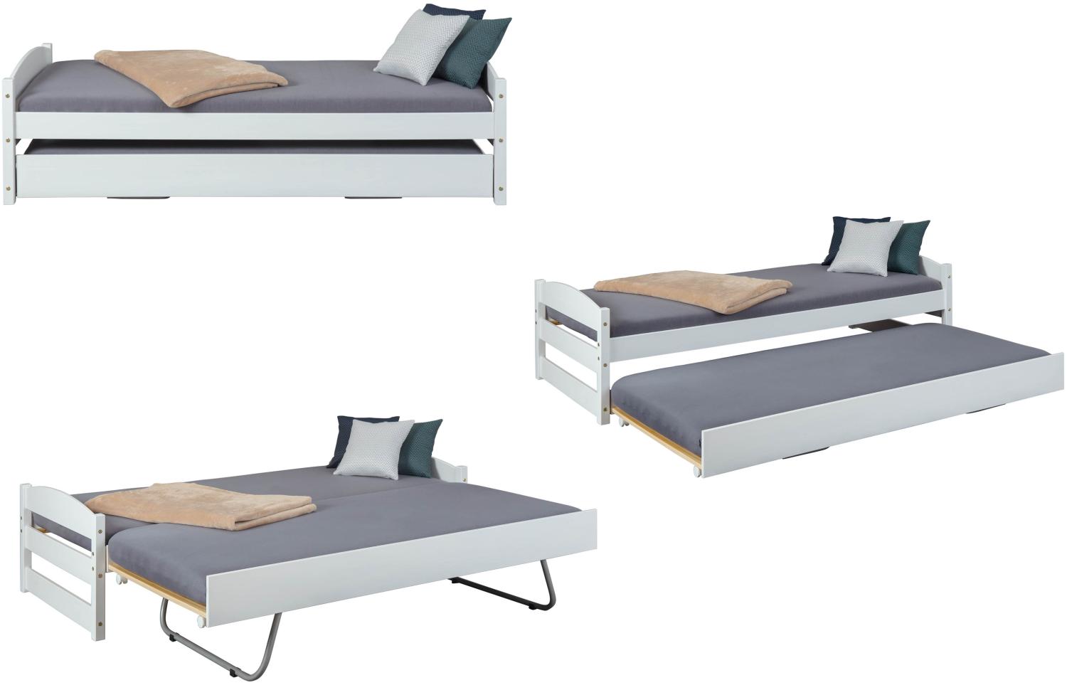 Funktionsbett >Vindas< (BxHxT: 209x62x97 cm) in Weiss - 209x62x97 (BxHxT) Bild 1