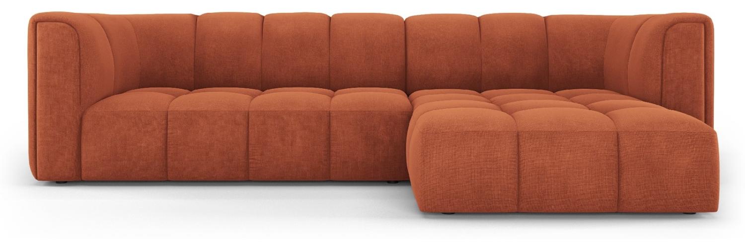 Micadoni Modulares Ecksofa Serena 3-Sitzer Rechts Strukturierter Stoff Orange Bild 1