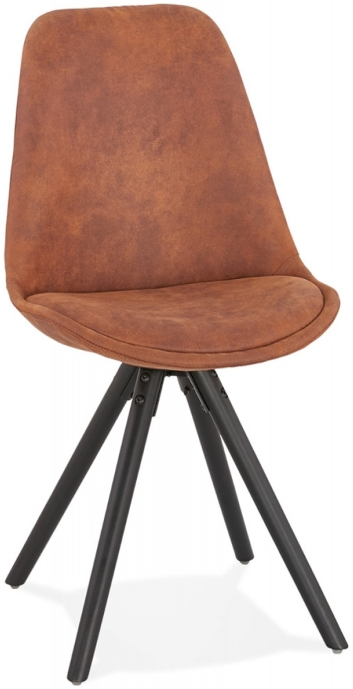 Bequemer Stuhl HARRY | Dieser sehr bequeme Designerstuhl aus brauner Mikrofaser bietet einen modernen Stuhl-Look, der die Dekoration Kadima Design Bild 1