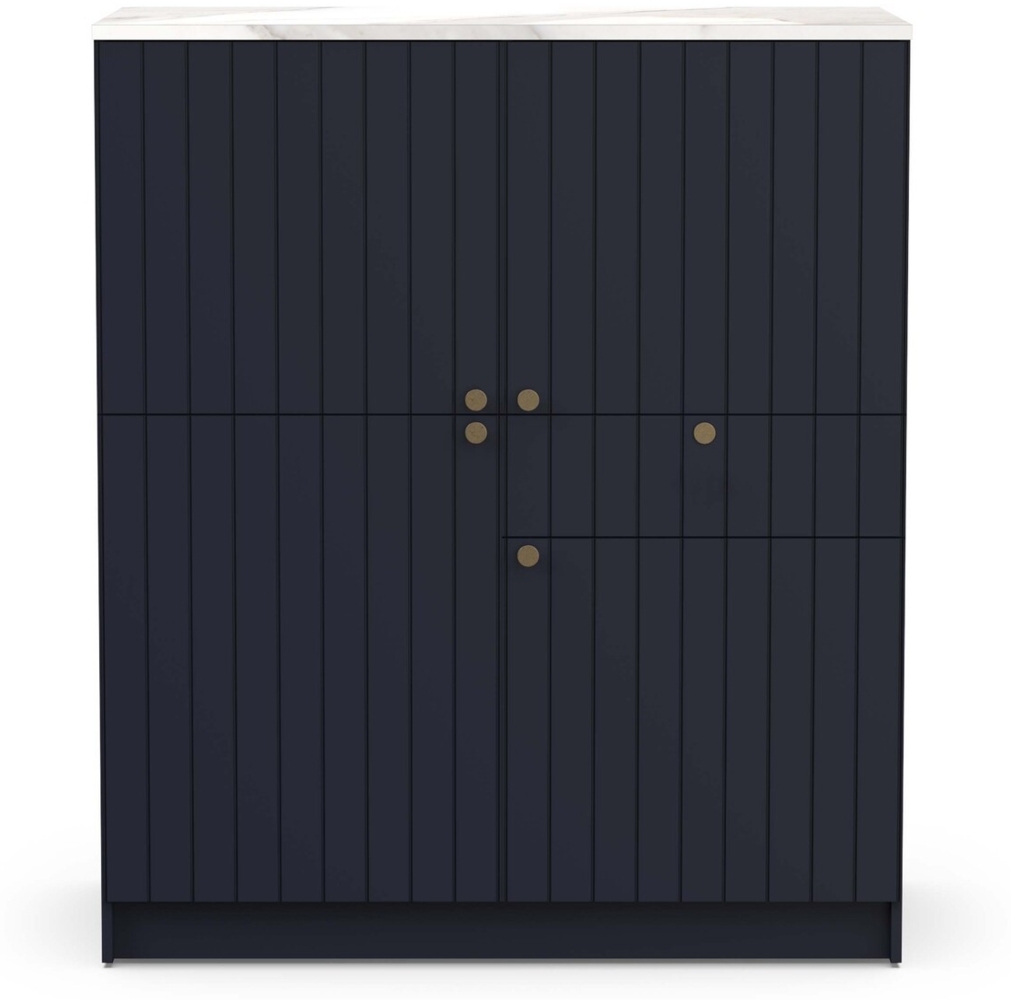 Calicosy Sideboard 4 Türen und 1 Schublade B120 cm – CHESTER - Blau Bild 1