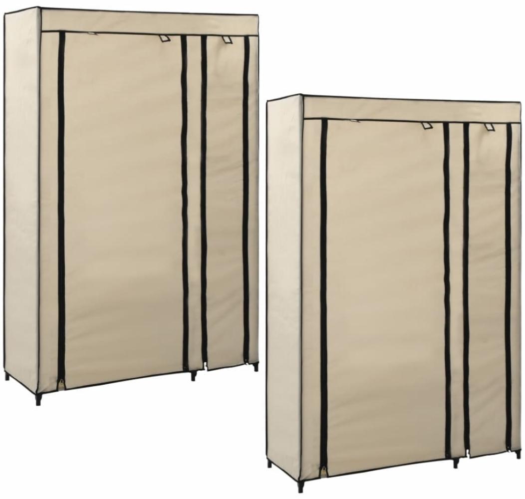 vidaXL Faltschränke 2 Stk. Creme 110x45x175 cm Stoff 282424 Bild 1