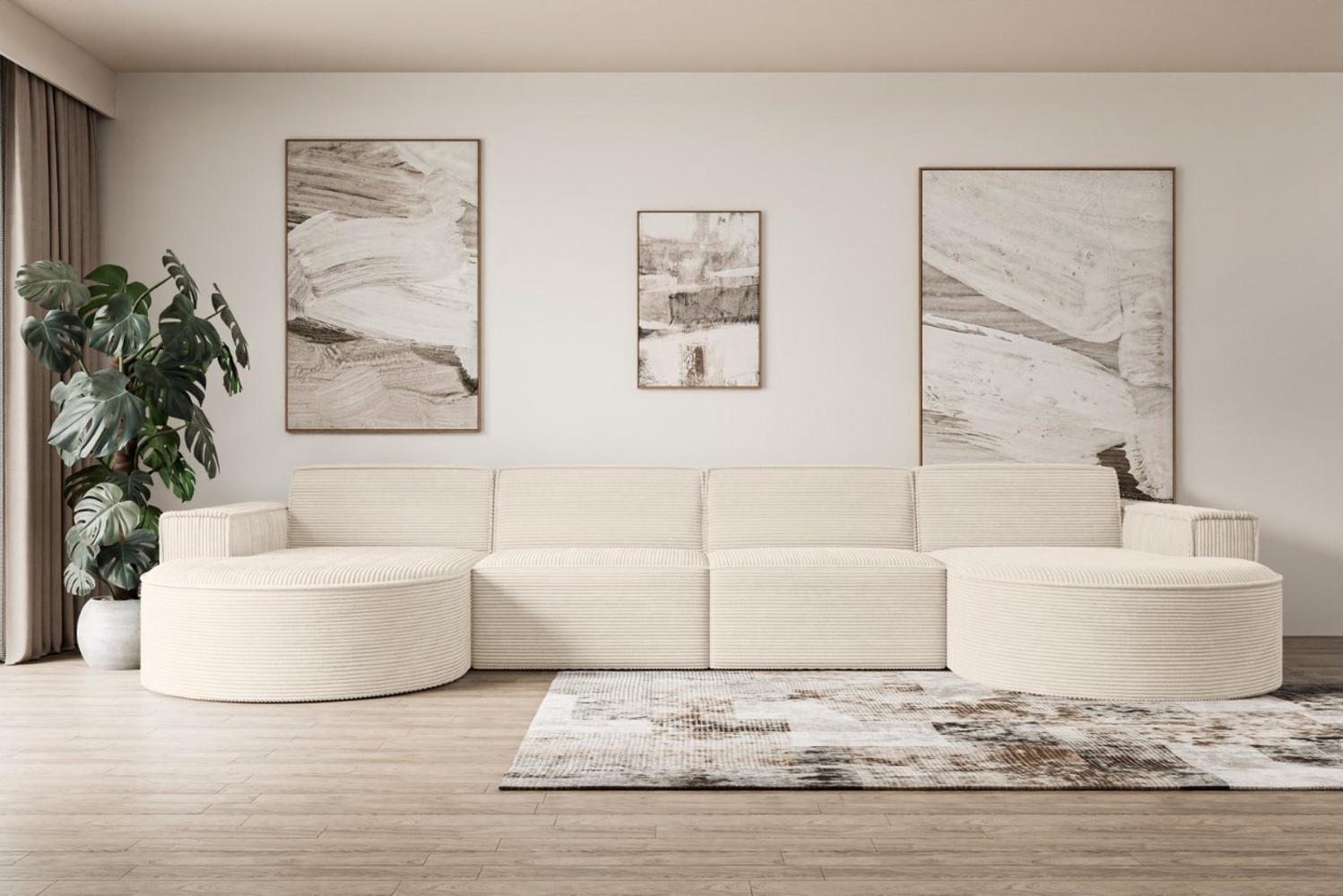 ALTDECOR Wohnlandschaft MARI-U2, Sofa Praktische Bequeme Funktionsecke Couch U-Form Eckcouch, Corner Sofa U-Form Vielseitige Sofa Wohnlandschaft Wohnzimmer Bild 1