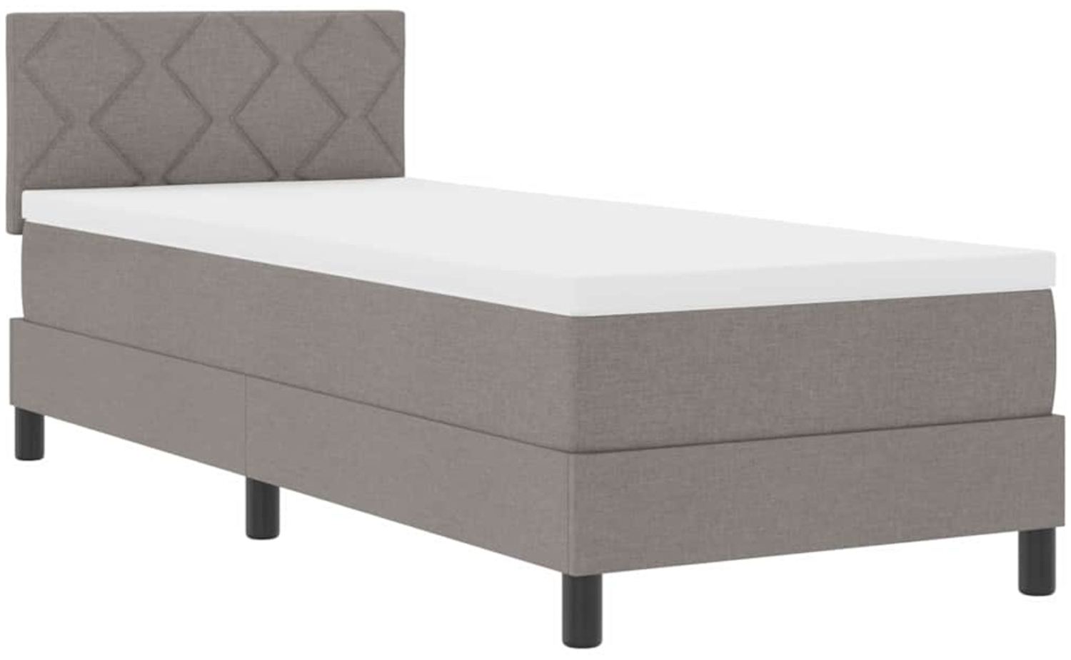 vidaXL Boxspringbett mit Matratze mit Matratze Taupe 80 x 200 cm Stoff 3338724 Bild 1