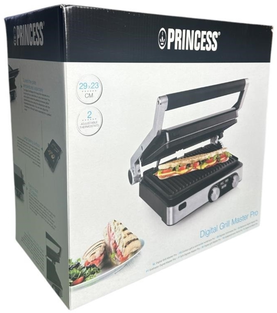 Princess 117310 Kontaktgrill Digital Master Pro 2.000 Watt Edelstahl Bild 1