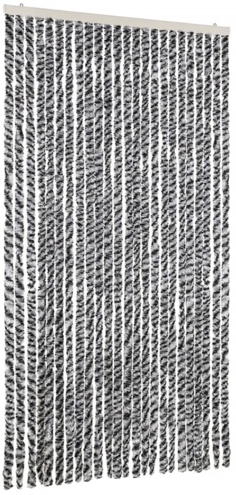 vidaXL Fliegenvorhang Grau, Schwarz und Weiß 100x200 cm Chenille 377336 Bild 1