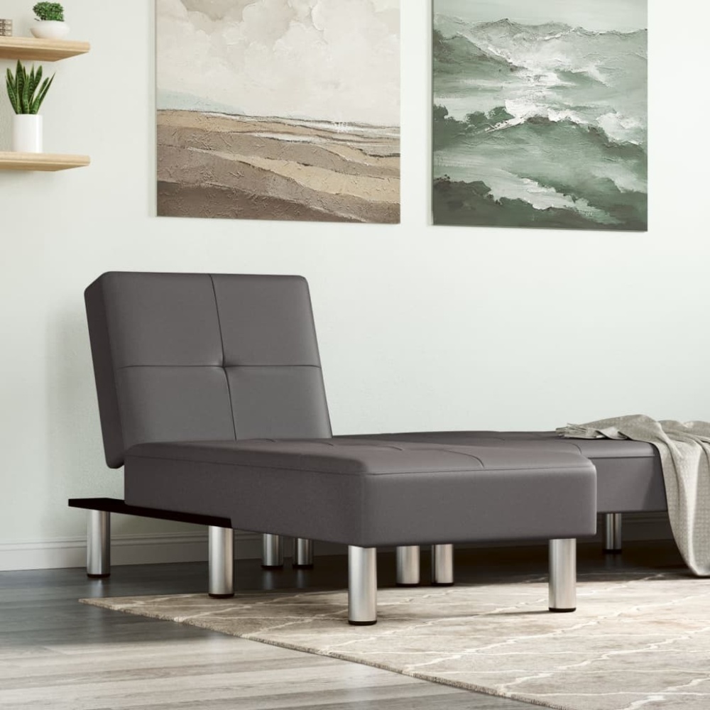 vidaXL Chaiselongue Grau Kunstleder Bild 1