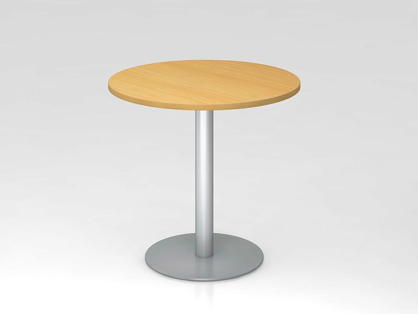 Besprechungstisch STF08 80cm Ø rund Buche Gestellfarbe: Silber Bild 1