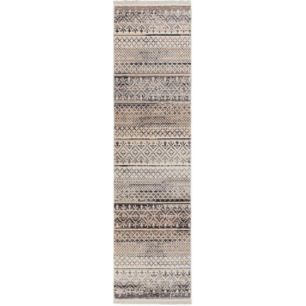 Strapazierfähiger Geometrischer Wohnzimmer-Teppich in Naturfarben - PERRAN Serie von Kadima Design. Farbe: Naturfarben, Größe: 60x230 cm Bild 1