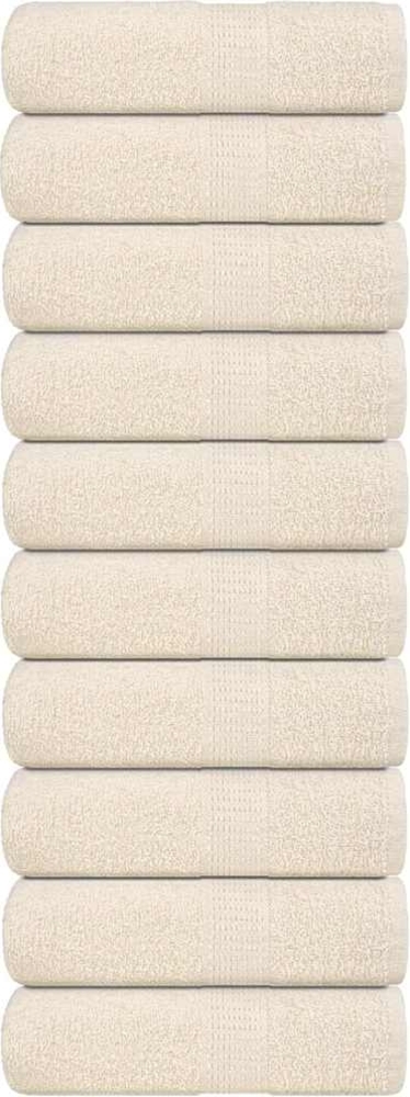 vidaXL Seiftücher 10 Stk. Creme 30x30 cm 360 g/m² 100% Baumwolle 136994 Bild 1