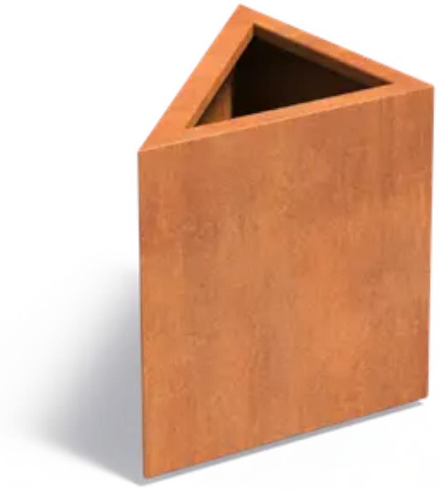 Adezz Pflanzkübel Triangle aus Corten-Stahl Pflanzgefäß Größe 60x60x60 cm Bild 1