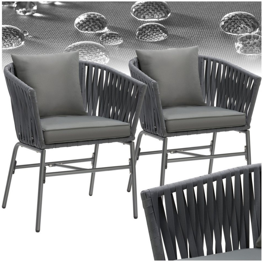 tectake Gartenstuhl Stuhlset (Set, 2 St), Solide Gestelle aus pulverbeschichtetem Stahl Bild 1