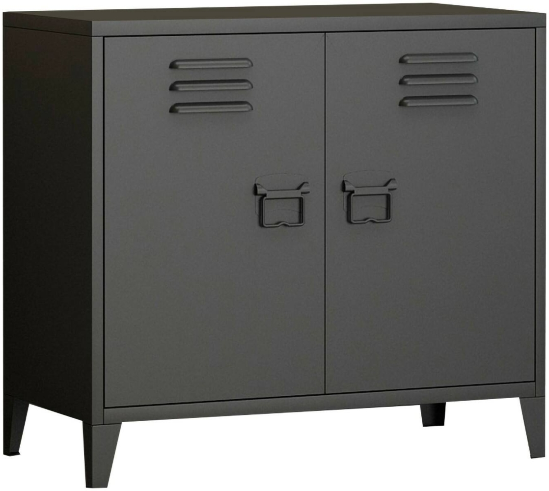 Dmora Kommode Conco, Wohnzimmerbuffet, Wohnzimmer-Sideboard, Moderne Küchen-Speisekammer, 80x40 h73 cm, Schiefer Bild 1