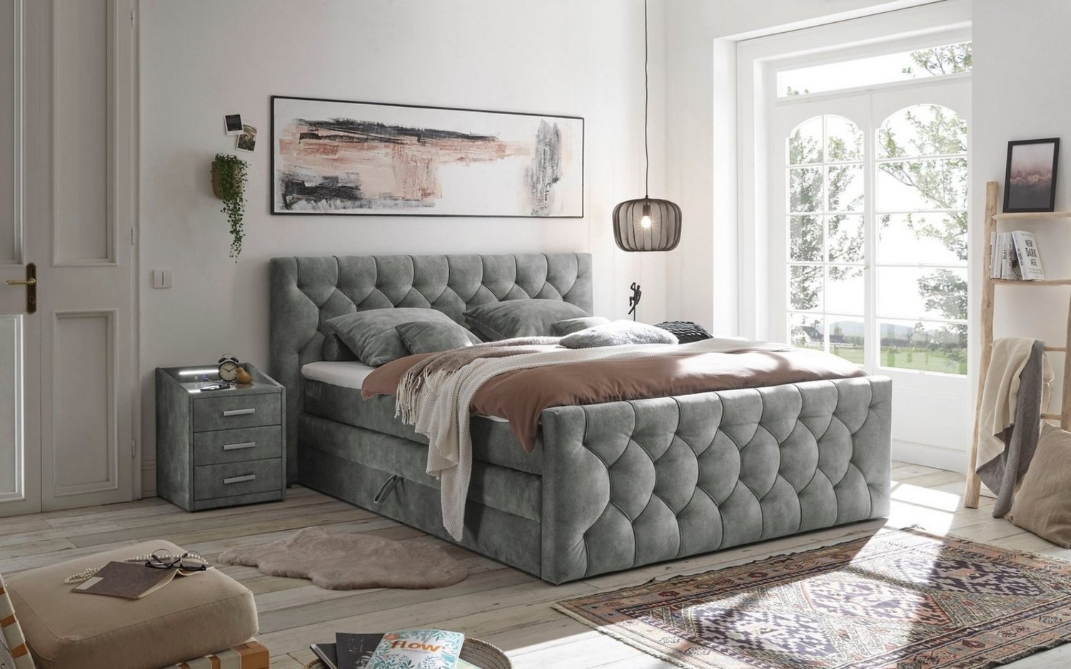 ED EXCITING DESIGN Boxspringbett "Cashfield", OTTOs Choice! Topseller inkl. zwei Bettkästen & Topper, erhältlich in den Größen 160x200cm und 180x200cm Bild 1