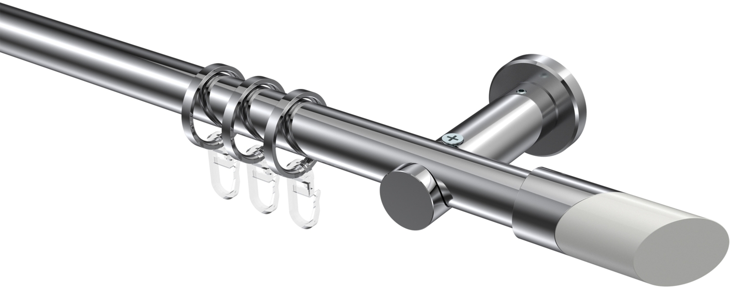 Gardinenstangen-Set Platon Verano 400 cm (geteilt in 2 x 200 cm), 1-läufig, 20 mm Ø Chrom Bild 1