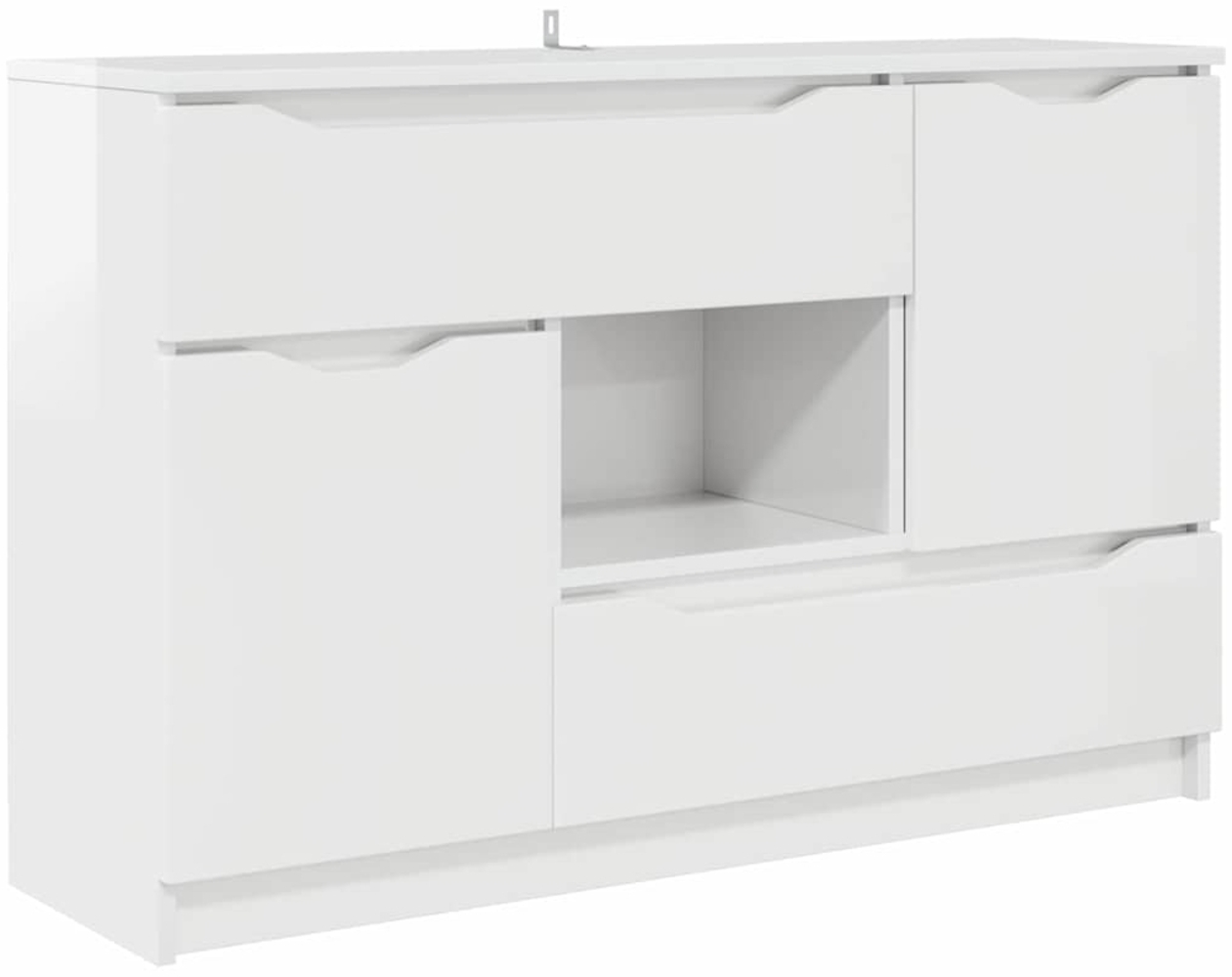 vidaXL Sideboard Hochglanz Weiß 100 x 30 x 65,6 Holzwerkstoff 888791 Bild 1