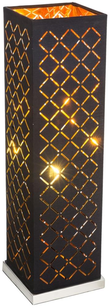 RGB LED Tischlampe, Textil schwarz gold , Höhe 57 cm, CLARKE Bild 1