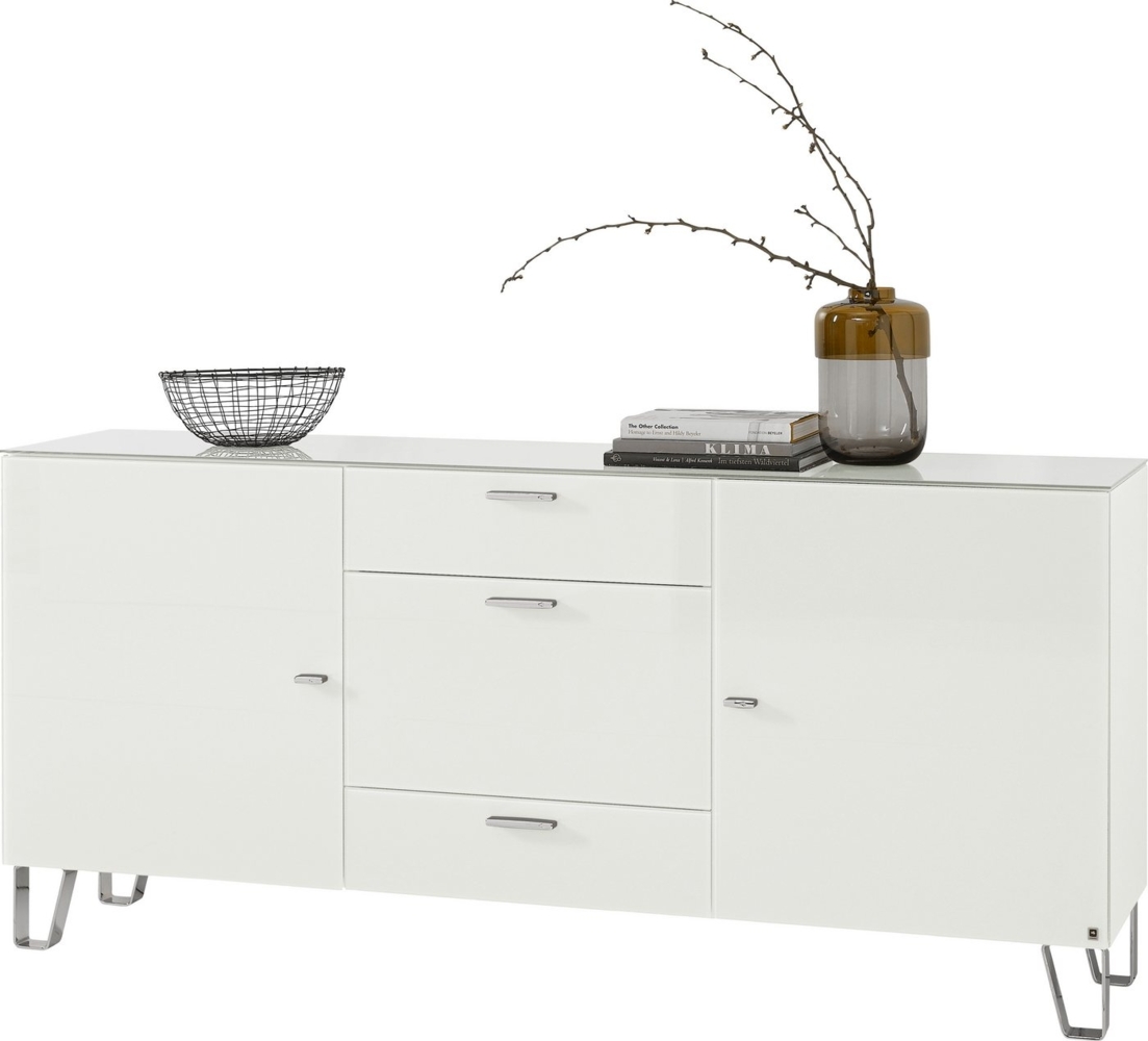 LEONARDO Sideboard Cube, mit Sicherheitsglas und edlem MDF Holz, Breite 189 cm Bild 1